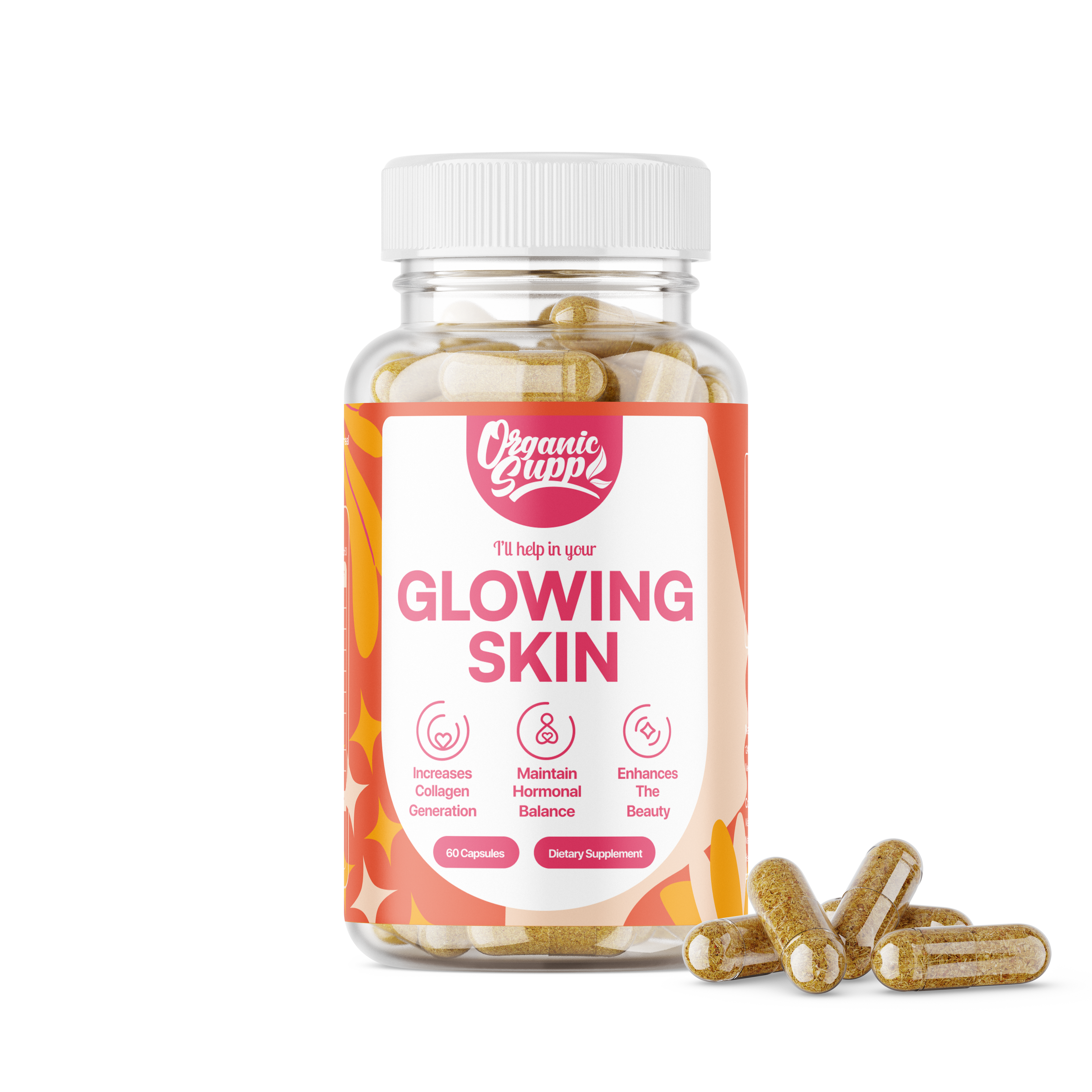 OrganicSupp Skin Glow Capsules - Ayurvedic Herbal Skin Wellness Formula with Manjistha, Neem & Aloe Vera | 60 Capsules