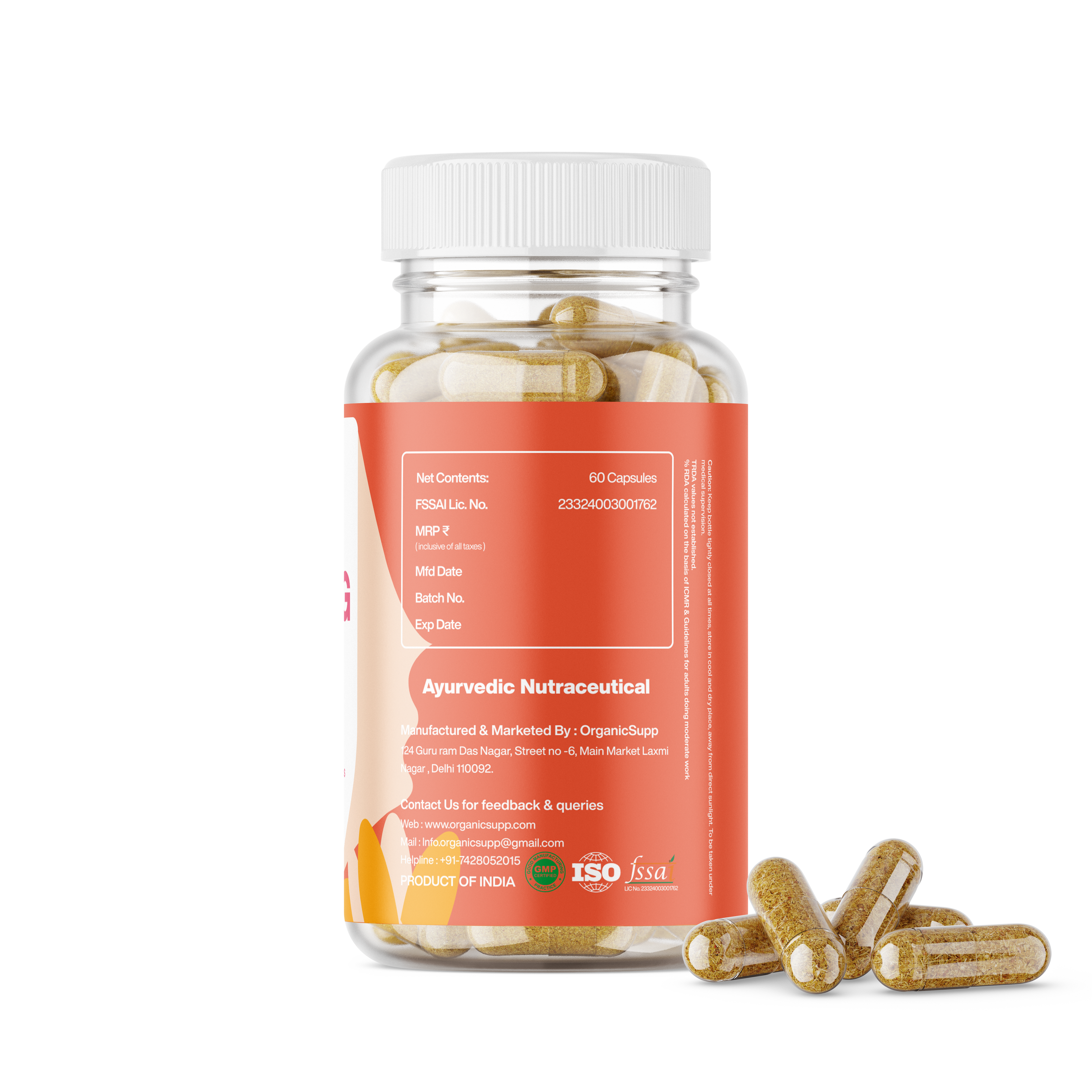 OrganicSupp Skin Glow Capsules - Ayurvedic Herbal Skin Wellness Formula with Manjistha, Neem & Aloe Vera | 60 Capsules