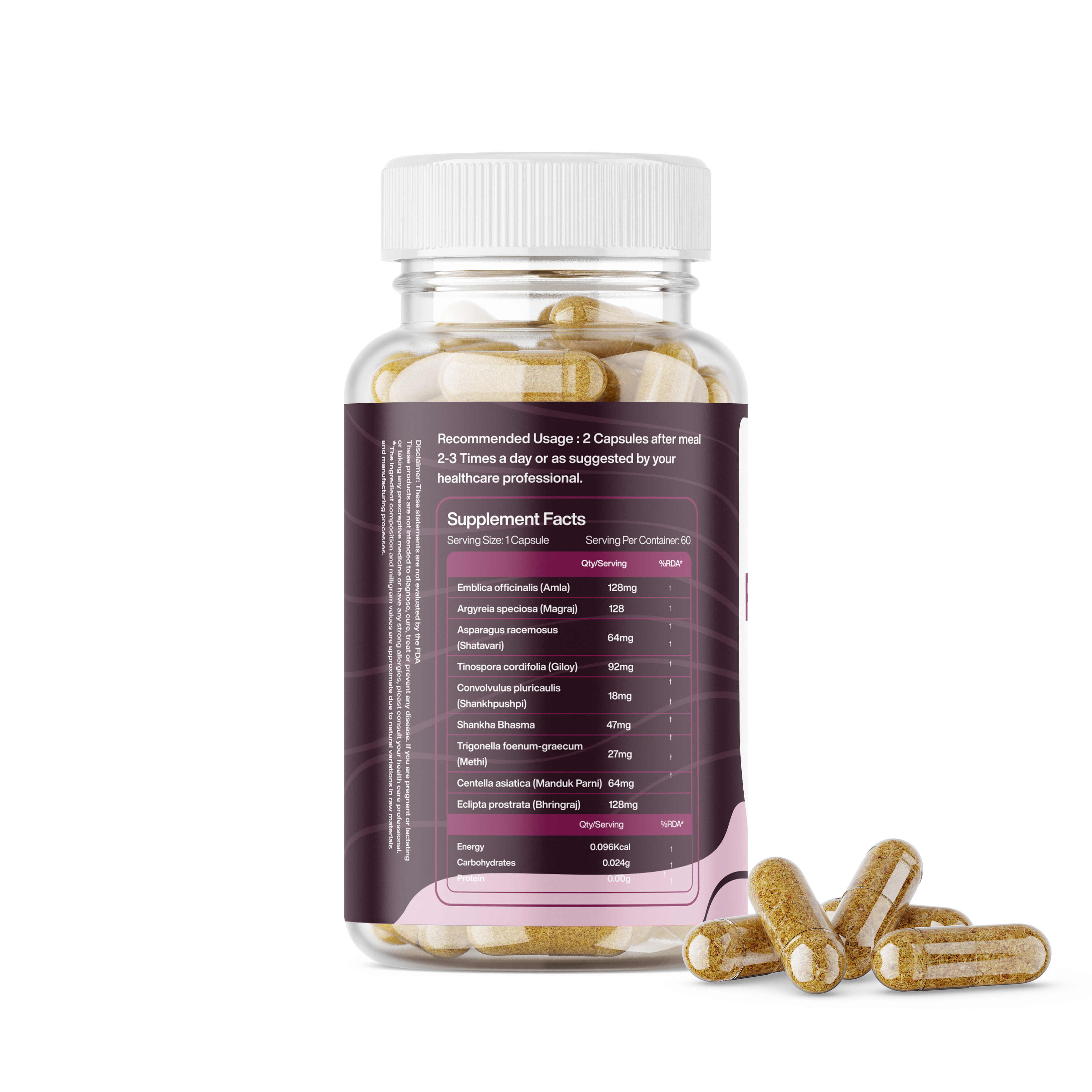 OrganicSupp Fabulous Hair Capsules - Ayurvedic Hair Growth & Hair Strength Support with Bhringraj, Amla & Manjistha