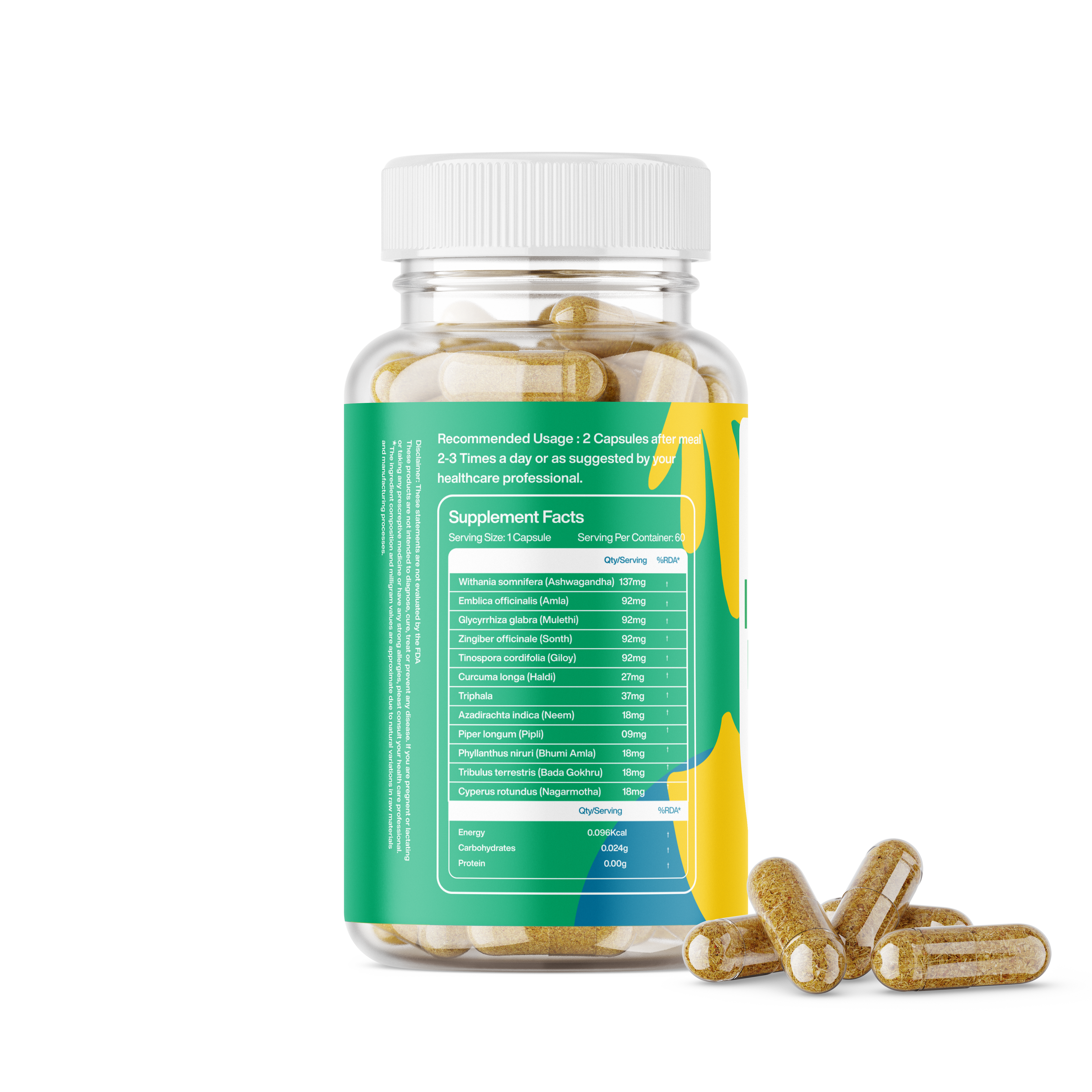 OrganicSupp Immunity Support Capsules - Ayurvedic Herbal Formula with Ashwagandha, Giloy & Amla | Daily Immune Wellness | 60 Capsules