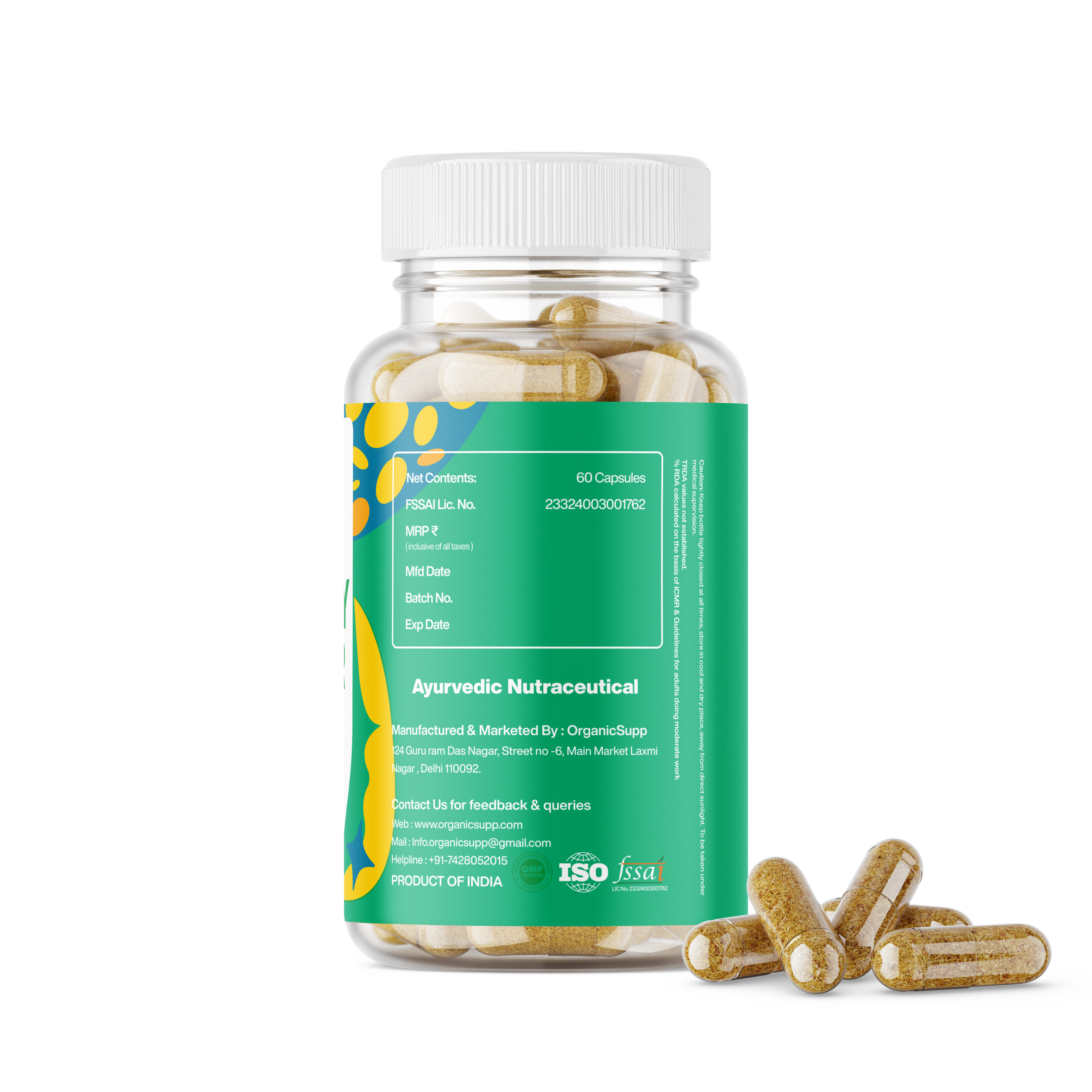 OrganicSupp Immunity Support Capsules - Ayurvedic Herbal Formula with Ashwagandha, Giloy & Amla | Daily Immune Wellness | 60 Capsules