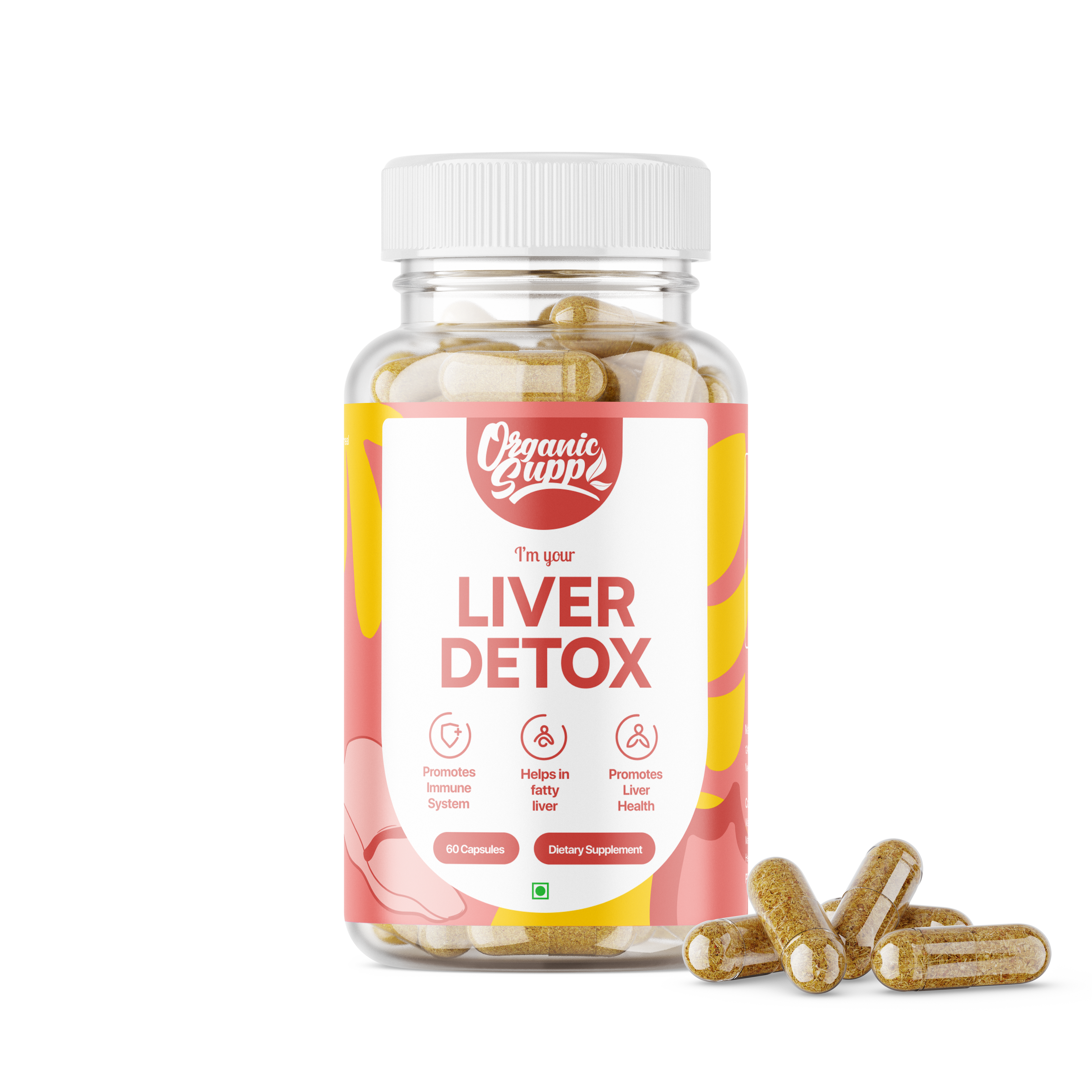 OrganicSupp Ayurvedic Liver Detox Capsules - Natural Liver Cleanse & Metabolism Support with Amla, Giloy & Haldi